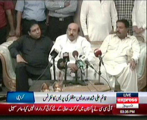 ppp leader qaim ali shah while addressing the press conference in karachi photo express ppp leader qaim ali shah while addressing the press conference in karachi photo express