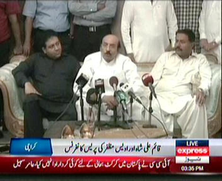 ppp leader qaim ali shah while addressing the press conference in karachi photo express