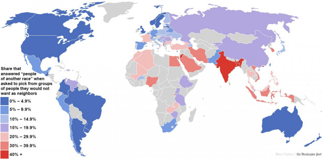 map of the world 039 s most and least racially tolerant countries the blue countries are more tolerant while the red countries are less racially tolerant photo washington post map of the world 039 s most and least racially tolerant countries the blue countries are more tolerant while the red countries are less racially tolerant photo washington post