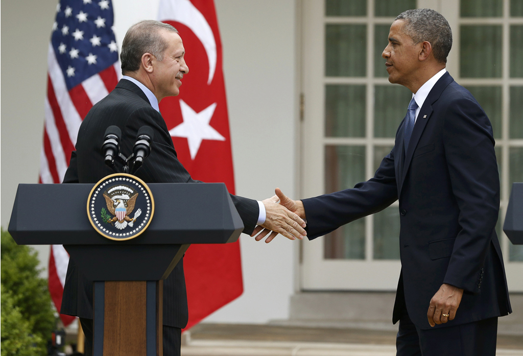 turkish prime minister recep tayyip erdogan l shakes hands with u s president barack obama r at the conclusion of a joint news conference in the rose garden of the white house in washington may 16 2013 photo reuters