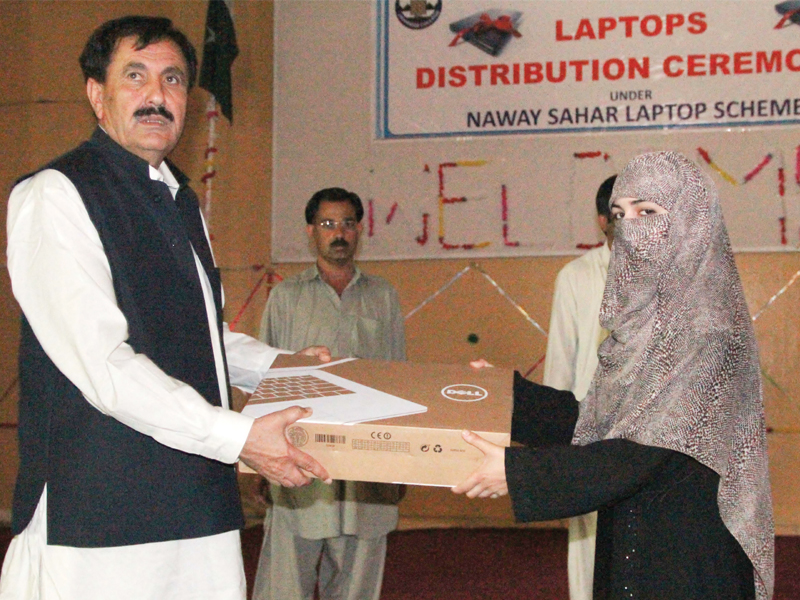 sara azmat a bachelor s student who received a laptop said a computer is crucial for research as everything is just a click away photo file