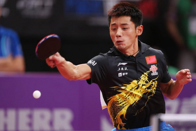 chinese star zhang was made to labour initially against an opponent ranked 75 places below him before easing to an 11 9 13 15 11 6 11 5 11 7 victory photo afp chinese star zhang was made to labour initially against an opponent ranked 75 places below him before easing to an 11 9 13 15 11 6 11 5 11 7 victory photo afp
