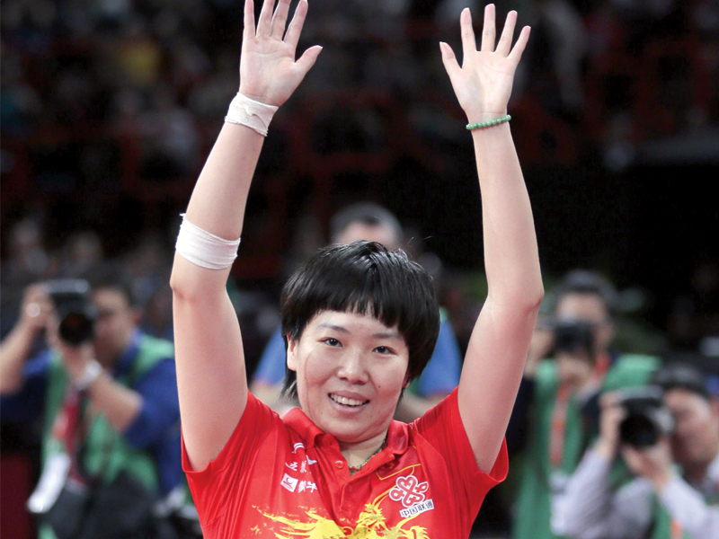 li added the world championship crown to her world cup win in 2008 and the olympic title last year photo afp