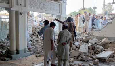 people gather at a damaged mosque following a suicide attack in kohat photo reuters people gather at a damaged mosque following a suicide attack in kohat photo reuters