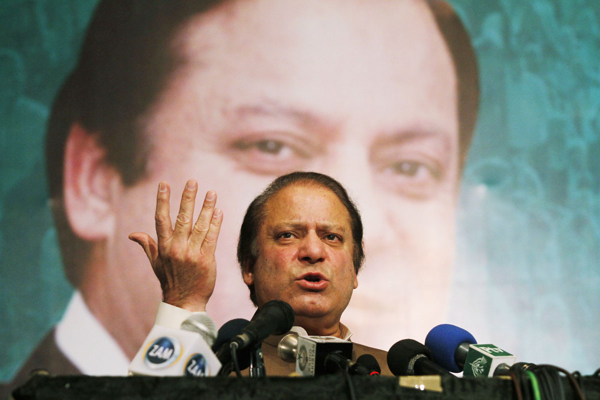 nawaz sharif addresses a convention on monday photo reuiters