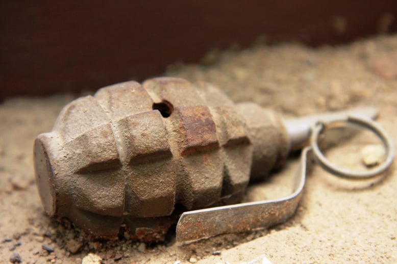 initial police reports suggest that the hand grenade was thrown by unknown men on motorbikes who immediately fled photo file