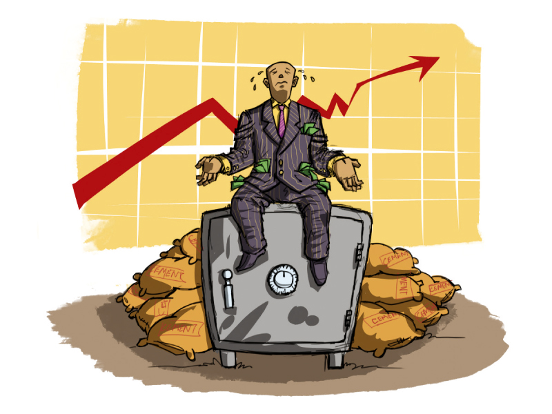 gross profit margins in pakistan s cement industry have gone up to nearly 35 during the first three quarters of fiscal 2013 illustration jamal khurshid