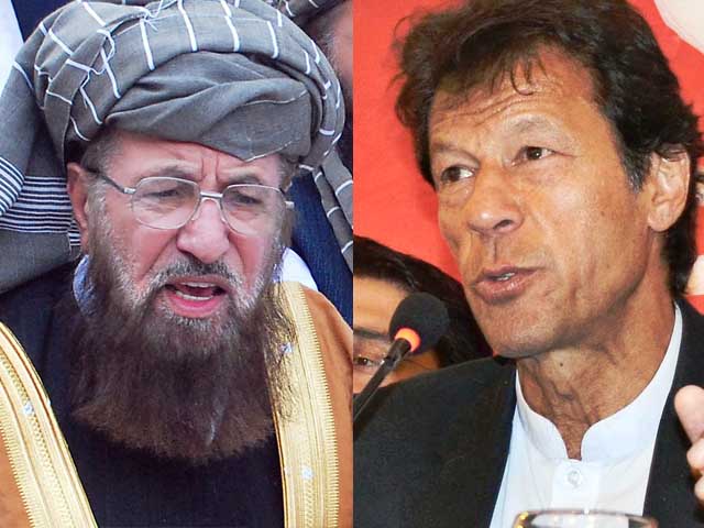 imran khan r 039 s party pti has approached jui s chief samiul haq l to initiate talks with the taliban photo riaz ahmed inp file