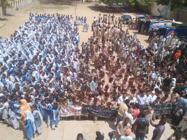 students of the delhi government school gathered at their playground to protest against the denationalisation of their school photo express