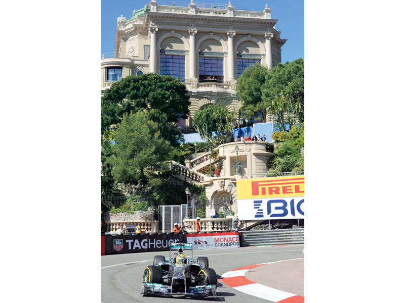 both mercedes drivers put up an impressive show in the practice sessions in monaco yesterday photo afp