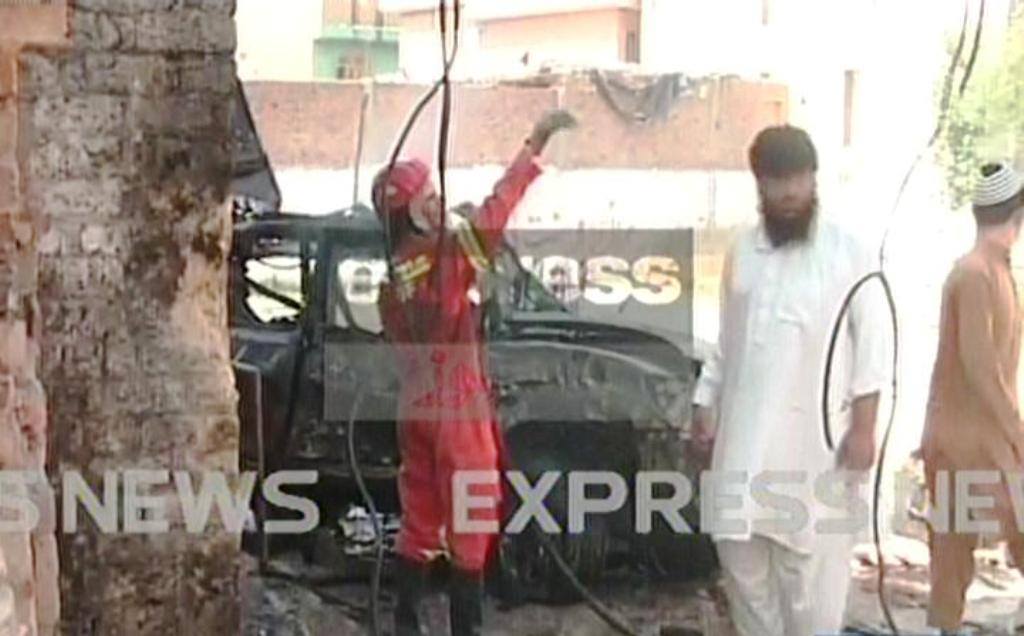 a screengrab shows the destroyed car screengrab express news