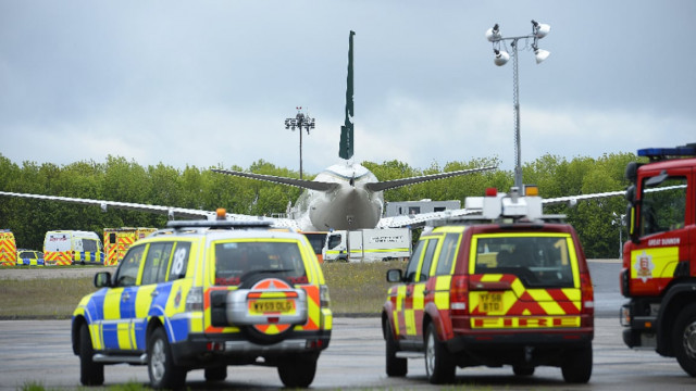 pakistan international airlines aircraft sits on the tarmac in stanstead airport on friday photo reuters pakistan international airlines aircraft sits on the tarmac in stanstead airport on friday photo reuters