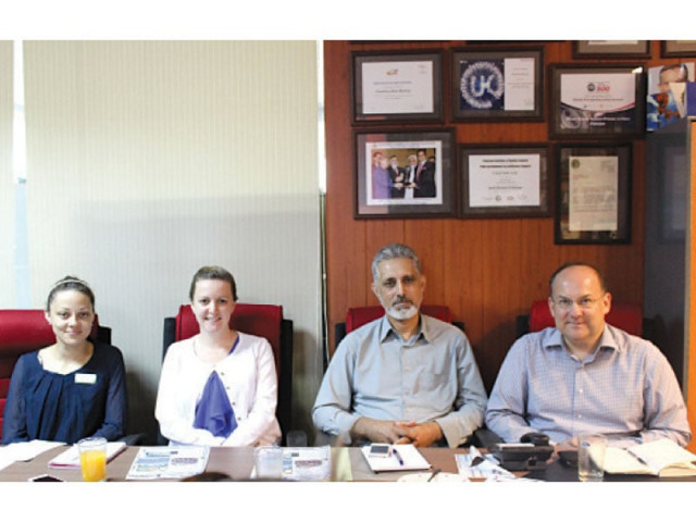 the delegation of british council and the roots international schools ceo at the g 8 campus of the school on thursday photo express the delegation of british council and the roots international schools ceo at the g 8 campus of the school on thursday photo express