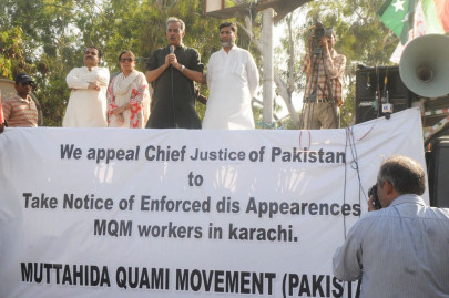 mqm protests against enforced disappearance of activists