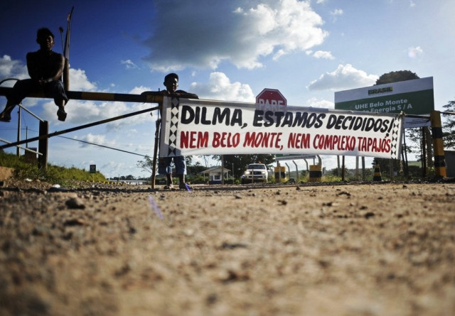 amazon indians block the entrance to the main construction site of the belo monte hydroelectric dam in vitoria do xingu near altamira in para state may 30 2013 photo l reuters amazon indians block the entrance to the main construction site of the belo monte hydroelectric dam in vitoria do xingu near altamira in para state may 30 2013 photo l reuters