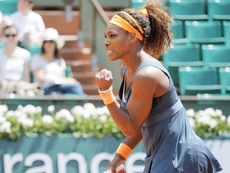 serena williams needed just 70 minutes to beat vinci as she booked her spot in the quarter finals of the french open yesterday photo afp