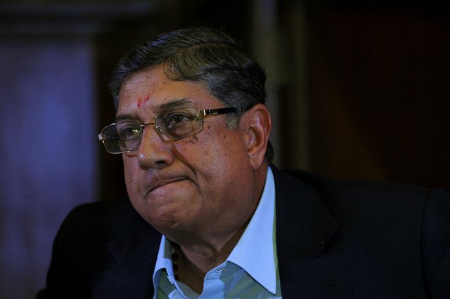 mr srinivasan announced that he will not discharge his duties as the president of the board till such time that the probe is completed said a statement after the meeting photo afp file