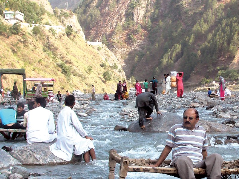 the site for the proposed harno amusement park has become a picnic spot for families in the vicinity photo muhammad sadaqat express