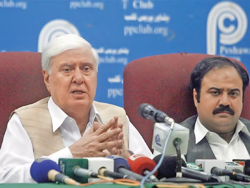 sherpao addresses the media in peshawar photo ppi sherpao addresses the media in peshawar photo ppi