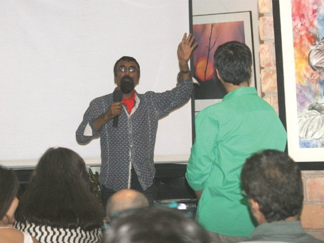 the multi talented mumtaz hussain introduces his award winning project to a limited audience at t2f photo athar khan express the multi talented mumtaz hussain introduces his award winning project to a limited audience at t2f photo athar khan express