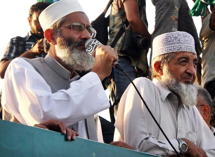 ji leader sirajul haq left said up to 46 000 innocent lives have been lost in the region due to incidents of terrorism in which drone attacks have played a vital role photo online file