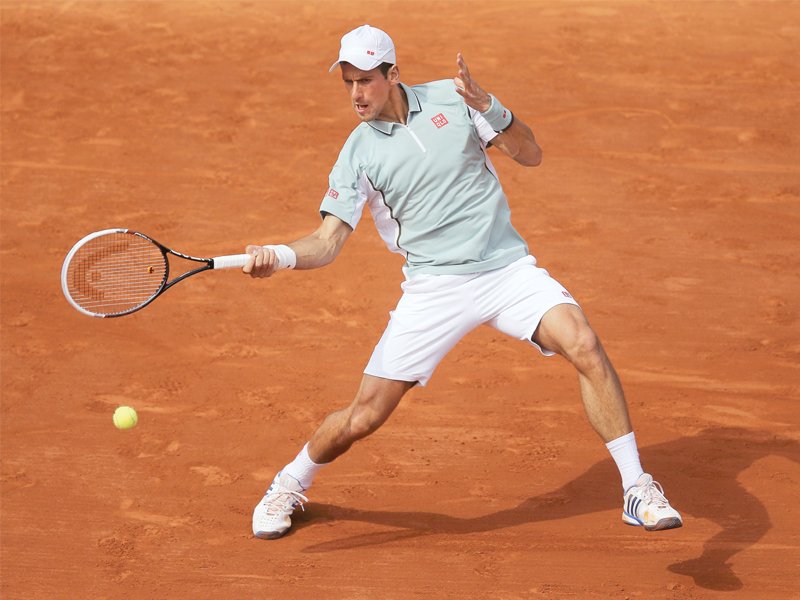 djokovic kept calm as he defeated haas 6 3 7 6 5 7 5 to set up a semi final clash against nadal in the french open at the roland garros photo reuters