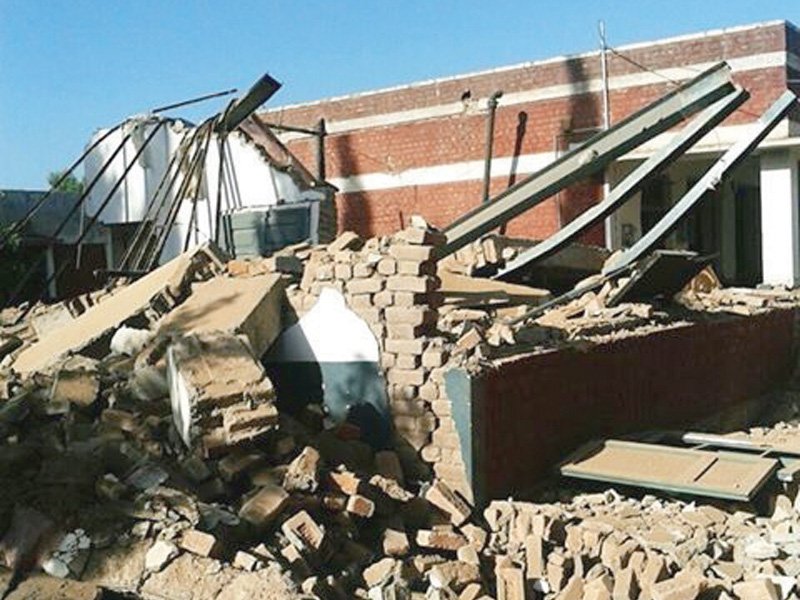 militants came to the area and held the watchman hostage while planting the bombs around the school photo express