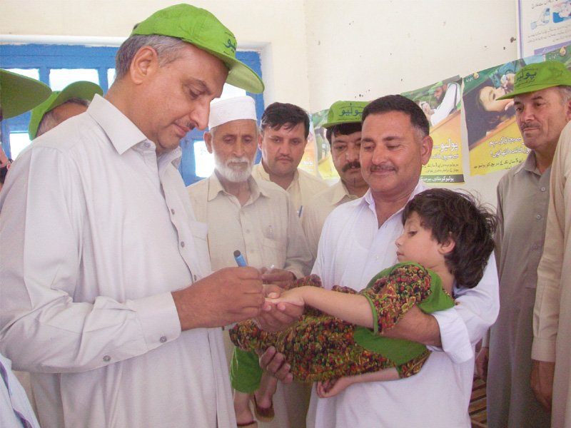 mohmand agency political administration and health officials inaugurate a polio campaign polio workers face few hurdles here no new cases have been reported from the agency this year photo mureeb mohmand express