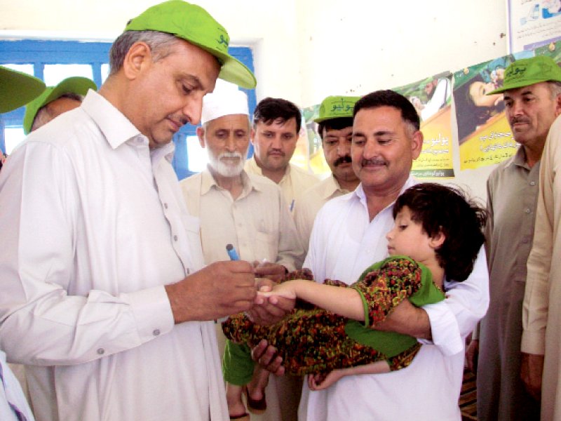 mohmand agency political administration and health officials inaugurate a polio campaign polio workers face few hurdles here no new cases have been reported from the agency this year photo mureeb mohmand express