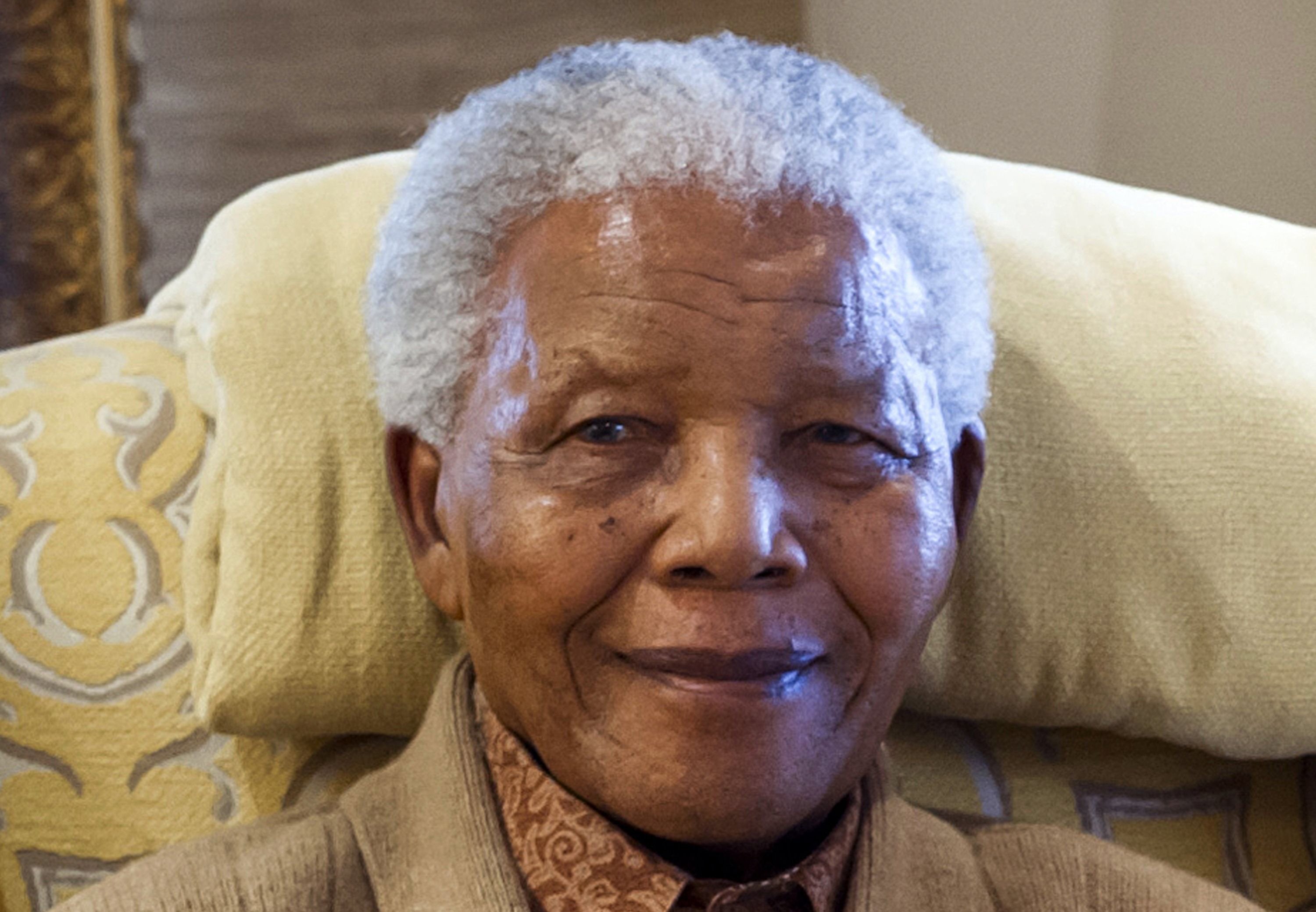 file photo of former south african president nelson mandela is pictured during a visit by former us president on july 17 2012 at his home in qunu eastern cape on the eve of his 94th birthday photo afp clinton foundation barbara kinney