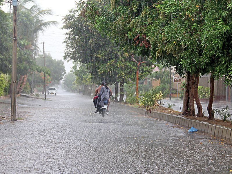 rainfall in parts of karachi on thursday provided people the much needed relief from the scorching heat photo ayesha mir express