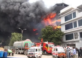 eight injured as blaze engulfs factory in karachi s landhi eight injured as blaze engulfs factory in karachi s landhi