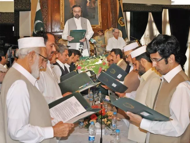 with the induction of new ministers the strength of the k p cabinet now stands at 15 with the induction of new ministers the strength of the k p cabinet now stands at 15