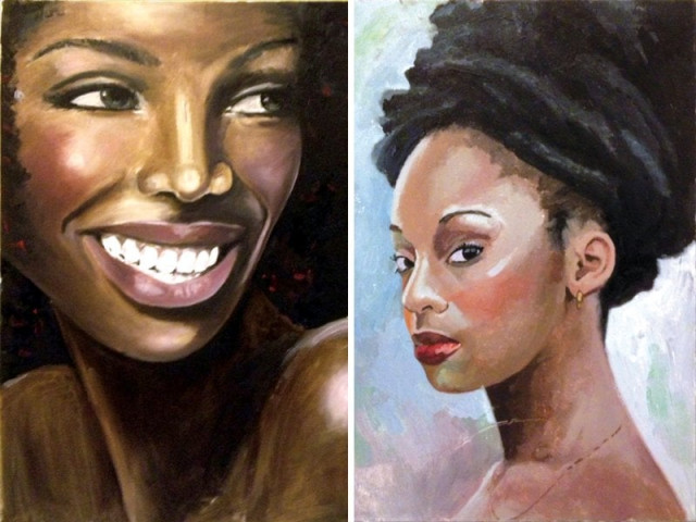 a selection of the paintings at the exhibition photo the express tribune a selection of the paintings at the exhibition photo the express tribune