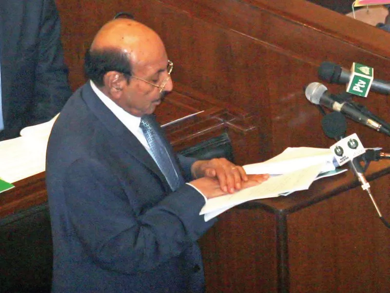 third time chief minister syed qaim ali shah announcing the sindh budget 2013 14 in the assembly on monday photo athar khan express third time chief minister syed qaim ali shah announcing the sindh budget 2013 14 in the assembly on monday photo athar khan express