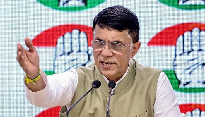 congress spokesperson pawan khera speaks during a ceremony in an undated picture photo press trust of india