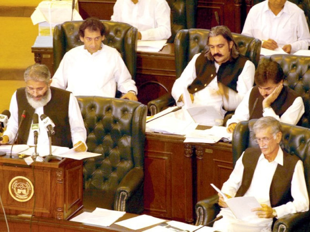 k p finance minister sirajul haq presents the provincial annual budget during the assembly session photo nni k p finance minister sirajul haq presents the provincial annual budget during the assembly session photo nni