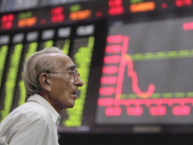 kse 100 share index dropped 1 34 or 296 84 points to end at 21 919 62 points photo reuters