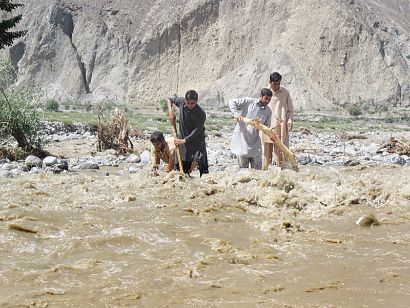 in the first week of june nearly one kilometre of the road linking gilgit with shandur was submerged as the river flooded and changed its direction at sosat ghizer photo shabbir mir express