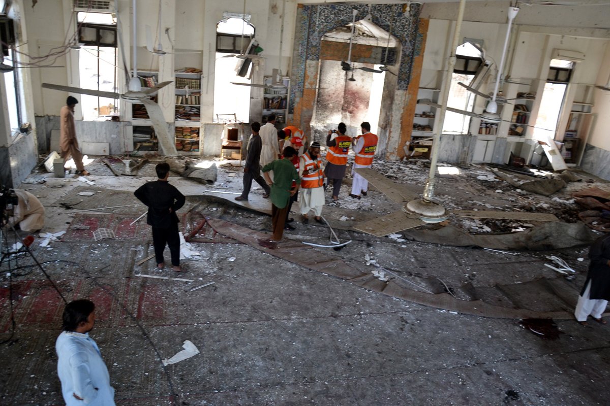 a suicide bomber entered the main prayer hall of madrassah hussainia just as his two accomplices opened fire on the security guards police said photo sameer raziq express