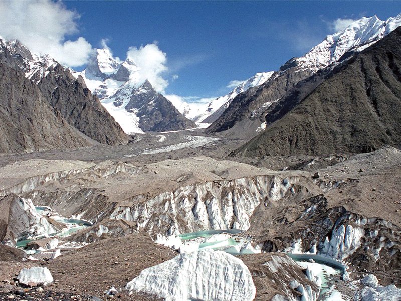 a composition along baltoro glacier s surface photo file