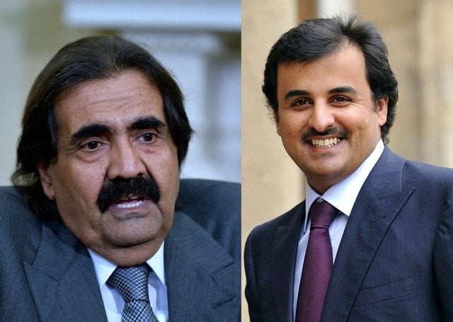 the emir of qatar is seen speaking to the media in washington on april 23 2013 and his son qatari crown prince tamim smiles as he arrives at the elysee palace in paris photo afp the emir of qatar is seen speaking to the media in washington on april 23 2013 and his son qatari crown prince tamim smiles as he arrives at the elysee palace in paris photo afp
