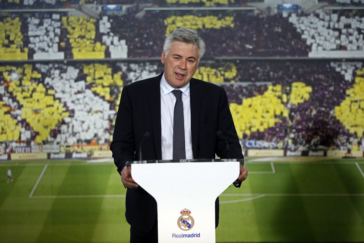 real madrid 039 s new coach carlo ancelotti speaks during his official presentation at santiago bernabeu stadium in madrid june 26 2013 photo reuters