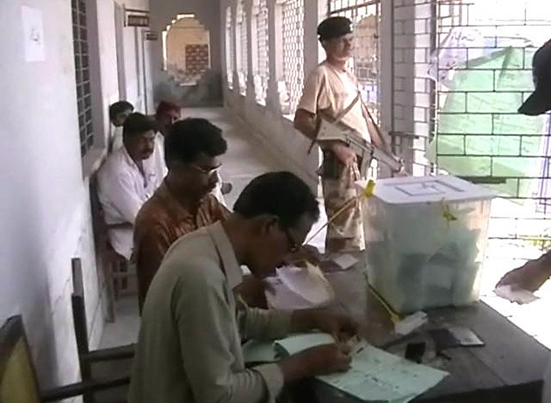 voting in sanghar for ps 81 on wednesday photo express