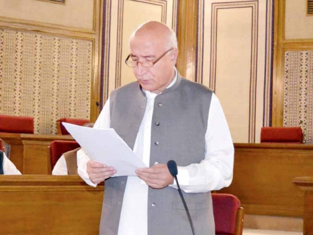 balochistan chief minister dr malik baloch addressing the provincial assembly photo nni