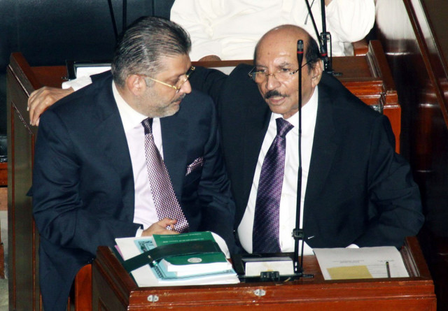 sindh information minister sharjeel inam memon and the sindh chief minister syed qaim ali shah during the house session on thursday photo rashid ajmeri express sindh information minister sharjeel inam memon and the sindh chief minister syed qaim ali shah during the house session on thursday photo rashid ajmeri express