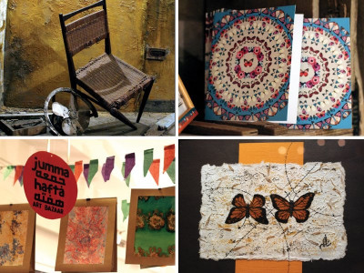 poetic art woos visitors at jumma hafta bazaar
