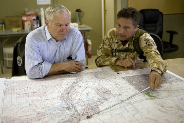 in this photograph taken on march 9 2010 then us secretary of defence robert gates l speaks with then rc south commander major general nick carter r during a meeting at kandahar air base in kandahar photo afp in this photograph taken on march 9 2010 then us secretary of defence robert gates l speaks with then rc south commander major general nick carter r during a meeting at kandahar air base in kandahar photo afp