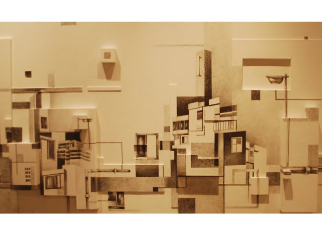 artist anam ather jamal captures the complexities of karachi s architecture in this picture called complex x photo express