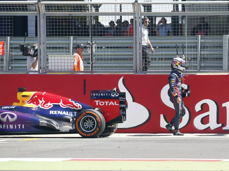 reigning world champion sebastian vettel was forced to exit the race after his car faced tyre issues as well photo reuters reigning world champion sebastian vettel was forced to exit the race after his car faced tyre issues as well photo reuters